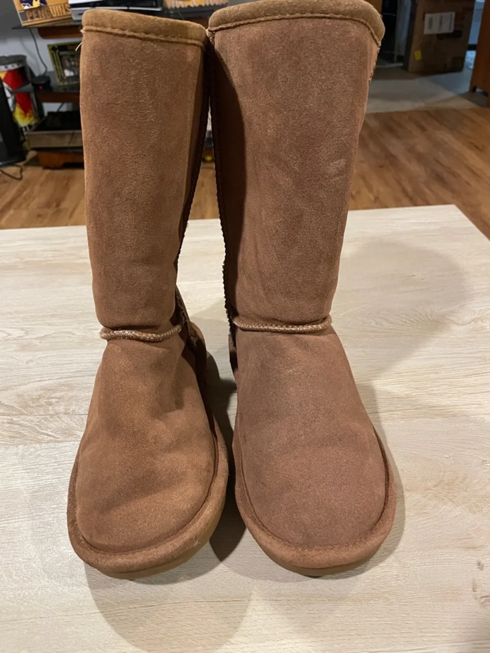 Bearpaw Classic Tall Suede Winter Boots - Chestnut Brown
